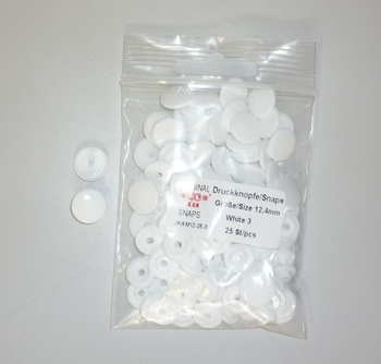 Kamsnap press-buttons 12.4mm (25 pcs), White 3